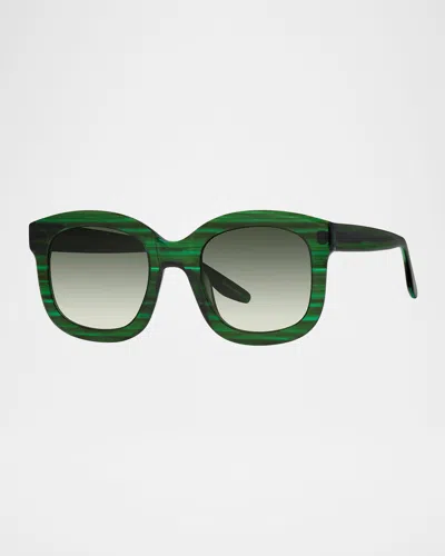 Barton Perreira Quannah Acetate Square Sunglasses In Quannah Clover Julep