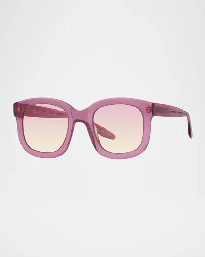 Barton Perreira Quannah Acetate Square Sunglasses In Quannah Jubilee Pinky Promise