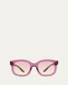 Barton Perreira Quannah Acetate Square Sunglasses In Quannah Jubilee Pinky Promise
