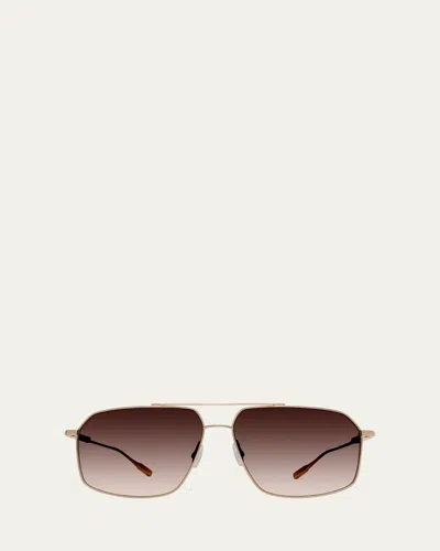 Barton Perreira Renzo Titanium Aviator Sunglasses In Silver / B