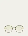 Barton Perreira Rhonda Patterned Titanium & Acetate Square Sunglasses In Rhonda (rimless) Gold / Jamrock Tortoise / Mint (ar)