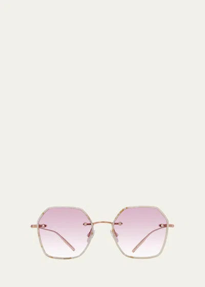 Barton Perreira Rhonda Rose Gold Titanium & Acetate Square Sunglasses