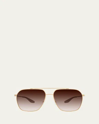 Barton Perreira Rizzo 60mm Aviator Titanium Sunglasses