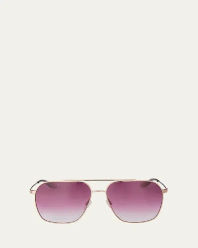Barton Perreira Rizzo 60mm Aviator Titanium Sunglasses In Gold