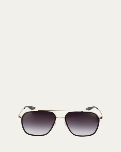 Barton Perreira Rizzo Titanium Navigator Sunglasses In Black