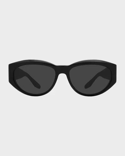 Barton Perreira Robinson 56mm Acetate Oval Sunglasses In Black