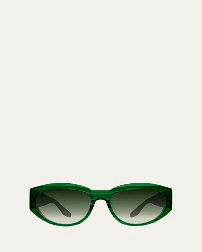 Barton Perreira Robinson 56mm Acetate Oval Sunglasses In Brown