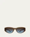 Barton Perreira Robinson 56mm Rectangular Sunglasses In Brown