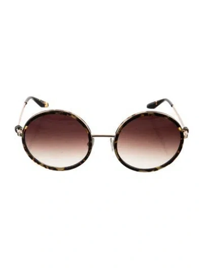 Pre-owned Barton Perreira Round Gradient Sunglasses In Black