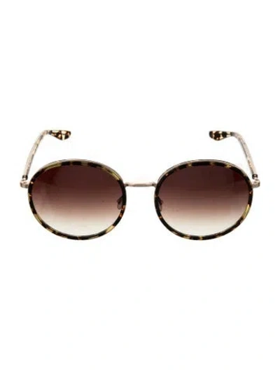 Pre-owned Barton Perreira Round Gradient Sunglasses In Brown