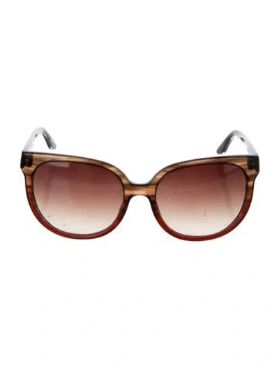 Pre-owned Barton Perreira Round Gradient Sunglasses In Brown