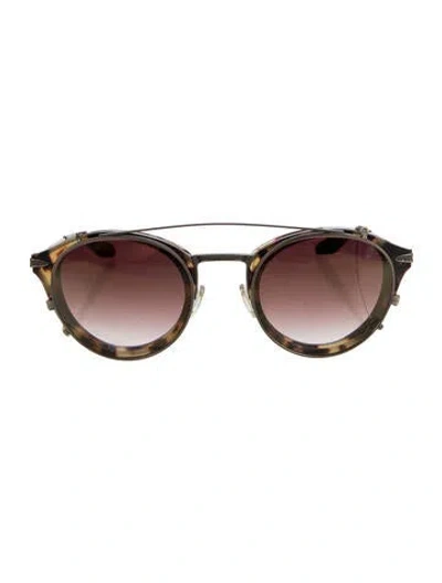 Pre-owned Barton Perreira Round Gradient Sunglasses In Brown