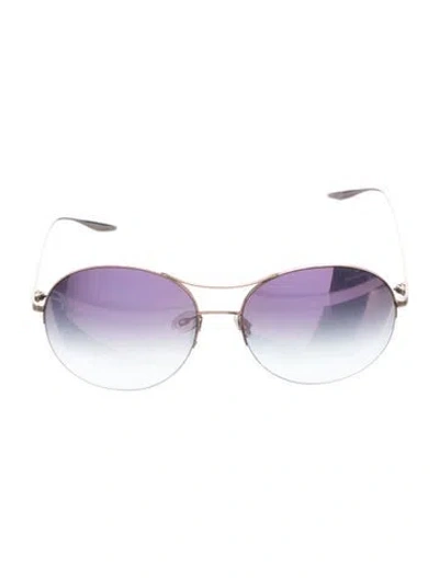 Pre-owned Barton Perreira Round Gradient Sunglasses In Silver