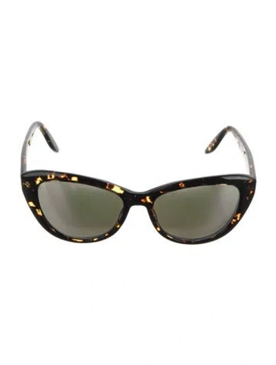 Pre-owned Barton Perreira Round Mirrored Sunglasses In Black