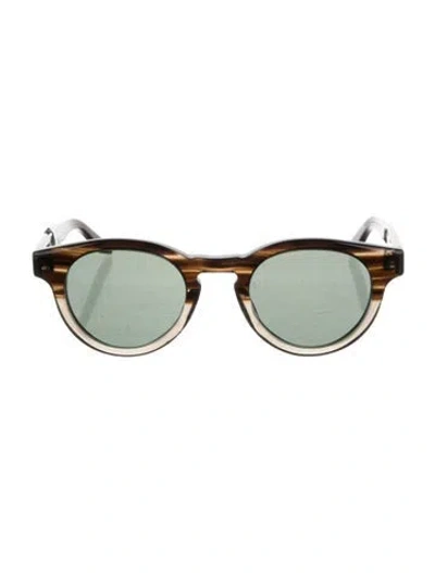 Pre-owned Barton Perreira Round Tinted Sunglasses In Brown