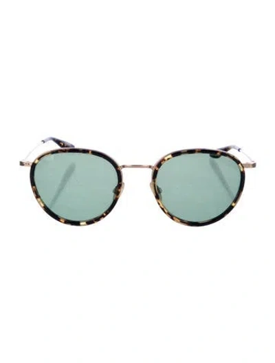 Pre-owned Barton Perreira Round Tinted Sunglasses In Gold
