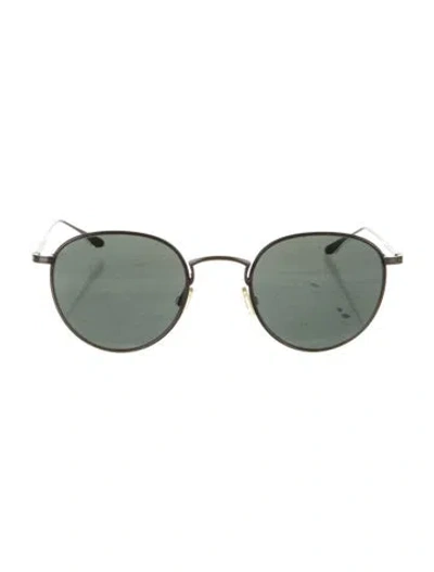 Pre-owned Barton Perreira Round Tinted Sunglasses In Silver