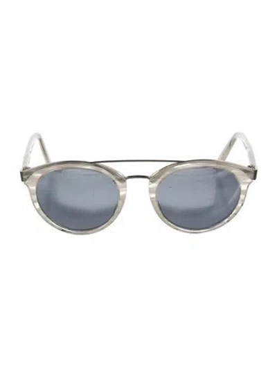 Pre-owned Barton Perreira Round Tinted Sunglasses In Silver