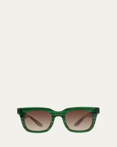 Barton Perreira Samo Acetate Square Sunglasses In Clover Smokey Topaz