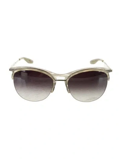 Pre-owned Barton Perreira Seraphina Oversize Sunglasses In White