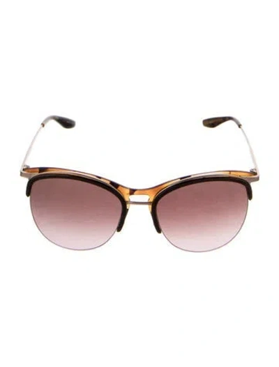 Pre-owned Barton Perreira Seraphina Round Sunglasses In Brown