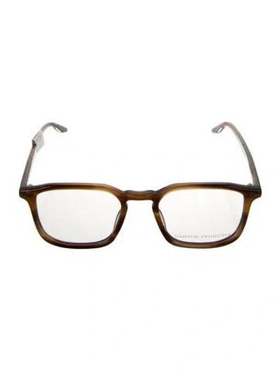 Pre-owned Barton Perreira Square Eyeglasses In Brown