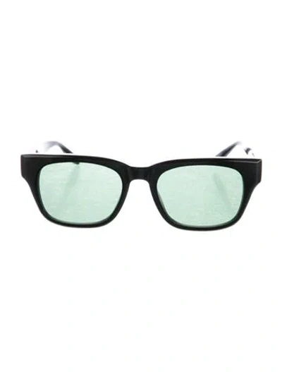 Pre-owned Barton Perreira Square Mirrored Sunglasses In Black
