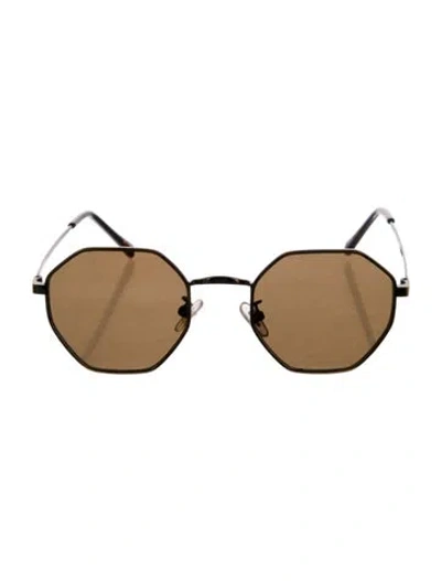 Pre-owned Barton Perreira Square Mirrored Sunglasses In Brown