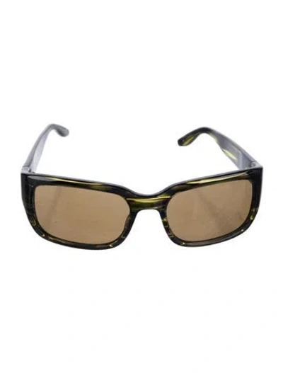 Pre-owned Barton Perreira Square Tinted Sunglasses In Green