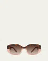 Barton Perreira Sueno Acetate Rectangle Sunglasses In Autumn Blaze Smokey Topaz