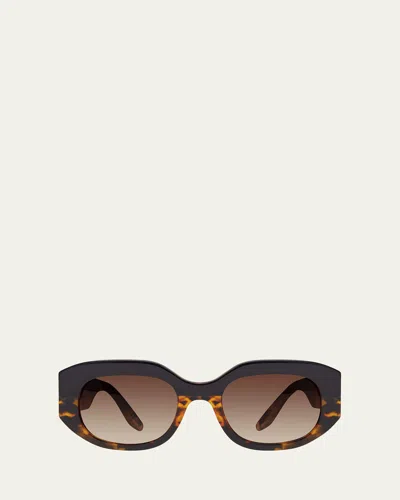 Barton Perreira Sueno Acetate Rectangle Sunglasses In Multi