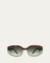 Barton Perreira Sueno Acetate Rectangle Sunglasses In Sueno Enchanted Forest Julep