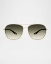 Barton Perreira Sully Aviator Titanium Sunglasses