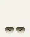 Barton Perreira Sully Aviator Titanium Sunglasses In Gold