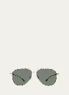 Barton Perreira Trask Polarized Titanium Aviator Sunglasses In Gray