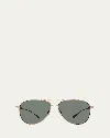 Barton Perreira Trask Polarized Titanium Aviator Sunglasses In Trask Gold / Safari Polarized (ar)