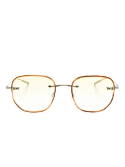 Barton Perreira Tyrone Tortoiseshell Square-frame Sunglasses In Gold