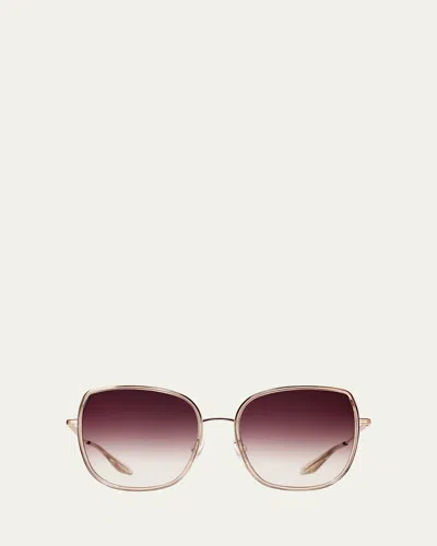 Barton Perreira Vega Acetate & Titanium Butterfly Sunglasses In Neutral