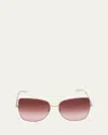 Barton Perreira Vilua Mixed-media Butterfly Sunglasses In Brown