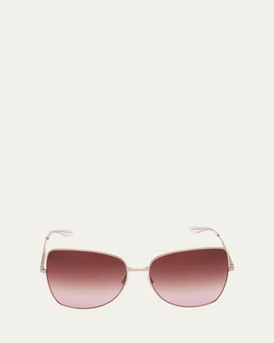 Barton Perreira Vilua Mixed-media Butterfly Sunglasses In Brown