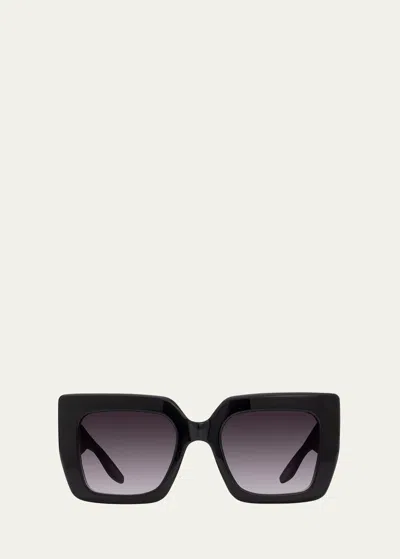 Barton Perreira Wailua Black Zyl Butterfly Sunglasses In Blue