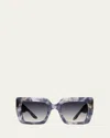 Barton Perreira Wailua Blue Zyl Butterfly Sunglasses In Wailua Ethereal Blue / Basalt (ar)