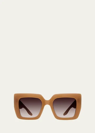 Barton Perreira Wailua Camel Zyl Butterfly Sunglasses In Brown