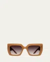 Barton Perreira Wailua Camel Zyl Butterfly Sunglasses In Camel Smokey Topaz
