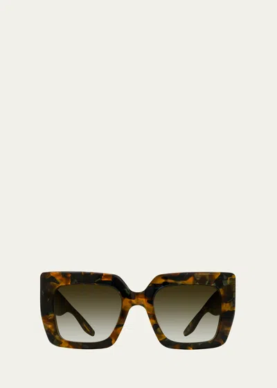 Barton Perreira Wailua Jade Tortoise Zyl Butterfly Sunglasses In Brown