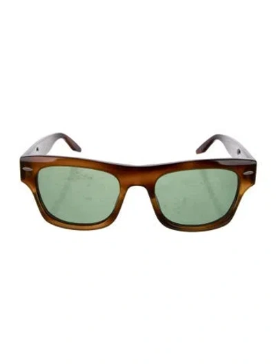 Pre-owned Barton Perreira Wayfarer Tinted Sunglasses In Brown