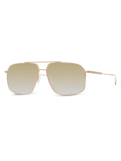 Barton Perreira Renzo 60mm Navigator Sunglasses In Gold