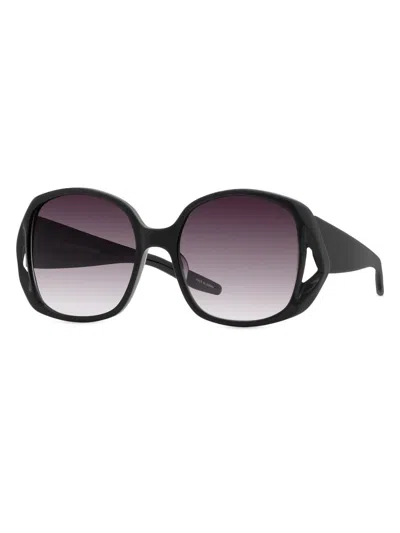 Barton Perreira Women's Shade 56mm Round Sunglasses In Black
