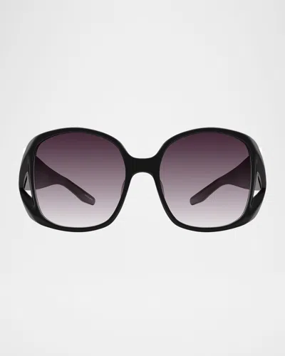 Barton Perreira X 007 Shade Round Acetate Sunglasses In Black