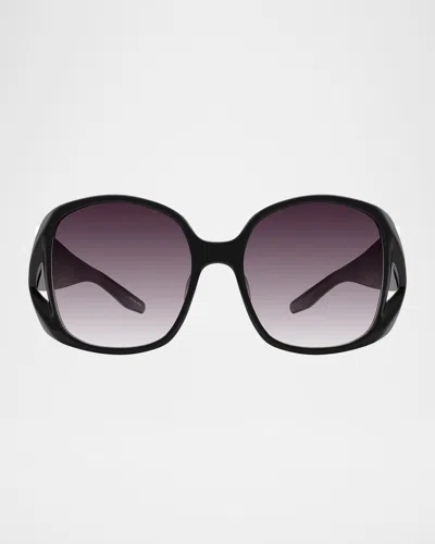 Barton Perreira X 007 Shade Round Acetate Sunglasses In Black